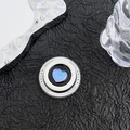 Macro view of magnetic heart phone socket with laser heart and Gift For You text - Circle Epoxy - Glitter Heart - Blue