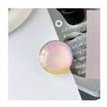 Macro detail of a crystal ball phone socket with iridescent laser rainbow coating - Transparent Type - Crystal Glass - Rendering Pink