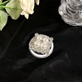 Detail of luxury MagSafe phone grip with pearls and rhinestones on black velvet - Square Pearl Gemstone Style 46