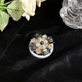 Detail of luxury MagSafe grip tok with vintage floral rhinestone and black gem inlay - X-Shape Gemstone Dark Grey Style 41