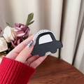 Nahaufnahme der schwarzen Glitzer-Autohalterung mit graviertem Gift For You Ring - Magnetständer - Schwarzes Glitzerauto (Gift Text) / Magnetisch/Rückenaufkleber