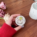Detail of magnetic heart pearl phone grip holder with resin texture and Gift For You print - Irregular Ring Gradient Green