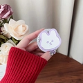 Détail du support miroir lapin violet avec gravure Gift For You sur le bord - Support de Lapin Magnétique - Violet
