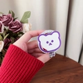 Detail of purple bear-shaped MagSafe phone grip with mirror and Gift For You text - Dark Purple Bear Mirror