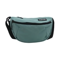 Bolso bandolera minimalista verde menta con correa negra ajustable y logo de moda - Verde