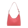Pink minimalist semi-circle hobo bag with adjustable strap and sleek matte finish - Pink
