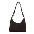 Deep brown minimalist hobo crossbody bag with adjustable strap in high-quality finish - No Pendant / Brown