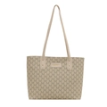 Sac cabas beige minimaliste pour femme avec motif M et longues bretelles d'épaule - Jaune