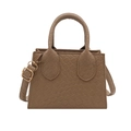 Sac à main marron à motif crocodile avec poignée et bandoulière réglable chic - Kaki