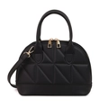 Chic black quilted shoulder bag with gold hardware and removable strap for women - Black