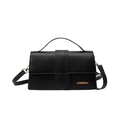 Classic black rectangular shoulder bag with golden JINGPIN logo and top handle - Black