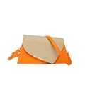 Moderne color-block crossbodytas in oranje en beige-goud met metalen afwerking - Oranje