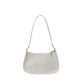 Minimalistische weiße Achseltasche aus Kunstleder mit eleganter Kurve und Goldreißverschluss - Weiß