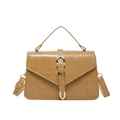 Sac à main vintage marron à motif crocodile avec boucle en métal et bandoulière réglable - Marron