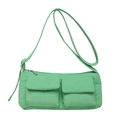 Bolso bandolera verde menta con dos bolsillos delanteros y correa ajustable informal - Verde