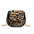 Mini crossbodytas met luipaardprint, gouden ketting en zwarte rand voor damesmode - Bruin