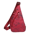 Rote und schwarze Batik-Umhängetasche aus Nylon mit verstellbarem Gurt und Reißverschluss - Rot