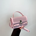 Pink sequin crossbody bag for women with sparkling finish and adjustable strap - Pink