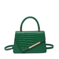 Mini borsa verde effetto coccodrillo con dettaglio in metallo dorato e tracolla - Verde