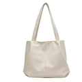 Bolso tote grande blanco crema de piel sintética con detalle de costura vertical - Blanco Roto