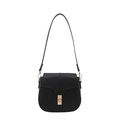 Bolso de montura negro clásico con cierre giratorio dorado y correa ajustable - Negro
