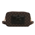 Borsa a tracolla retrò monogramma con tracolla larga e logo G su sfondo bianco - Nero