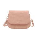 Bolso bandolera rosa de cuero PU plisado con estampado de moda y correa ajustable - Rosa
