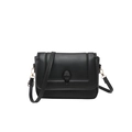 Fashionable black crossbody bag with eagle head ornament and adjustable strap - Black