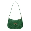 Sac sous le bras vert avec gaufrage circulaire et détail de nœud doré sur fond blanc - Vert