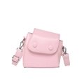 Pink mini crossbody bag in matte synthetic leather with adjustable shoulder strap - Pink