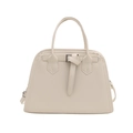 Bolso cuadrado retro crema con hebilla decorativa y correa ajustable al hombro - Blanco
