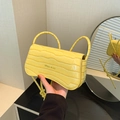 Bright yellow crocodile pattern mini handbag with Miss mini logo and round handles - Yellow