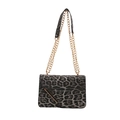 Sac bandoulière léopard gris avec chaîne dorée et garniture métallique - Léopard Gris (Noir)