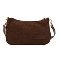 Elegante borsa sottobraccio tessuta marrone con finiture in ecopelle e oro - Marrone