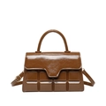 Bruine handtas met chocoladepatroon, handvat en verstelbare schouderriem mode - Bruin