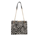 Borsa a tracolla alla moda con stampa zebrata e catena dorata con dettagli in metallo - Zebra Print
