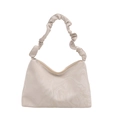 Sac à bandoulière chic à motif marbré avec bandoulière plissée en beige clair - Blanc