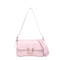 Borsa a tracolla rosa minimalista con fibbia a U dorata e design rettangolare moderno - Rosa