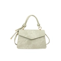 Pale green textured crossbody bag with marble effect finish and knot handle design - Off White