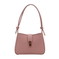 Chic pink retro shoulder bag with vintage metal lock and knotted strap detail - Pink