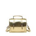 Elegante borsa metallica dorata con manico superiore e tracolla regolabile da donna - Oro