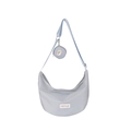 Light blue large crescent crossbody bag with adjustable strap and small coin purse - Blue