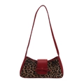 Borsa a spalla chic con stampa leopardata e dettaglio con fiocco rosso elegante - Stampa Leopardata Rossa