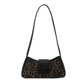 Borsa sottobraccio leopardata con cinturini in pelle nera e fibbia a fiocco decorativa - Leopardo Nero