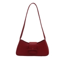 Borsa a mezzaluna rossa retrò con fiocco in pelle per donna in stile minimalista - Rosso