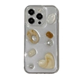 Custodia glitter per iPhone con ciondoli 3D in resina a cuore, stella e gemma marmorizzata - Cuore Quadrato Renderizzato Glitter / iPhone 7/8/SE 2020