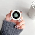 Close-up of sage green telescopic phone grip stand with a modern minimalist design - Round Dark Green Square