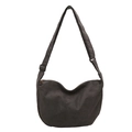 Borsa a tracolla a mezzaluna grigio scuro impermeabile con ampia tracolla regolabile - Grigio