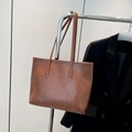 Borsa tote vintage marrone da donna con grande capacità e consistenza morbida - Tipo standard / Marrone