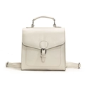 Elegante bolso de mano cuadrado blanco crema y mochila versátil con hebilla decorativa - Bolsa / Blanco